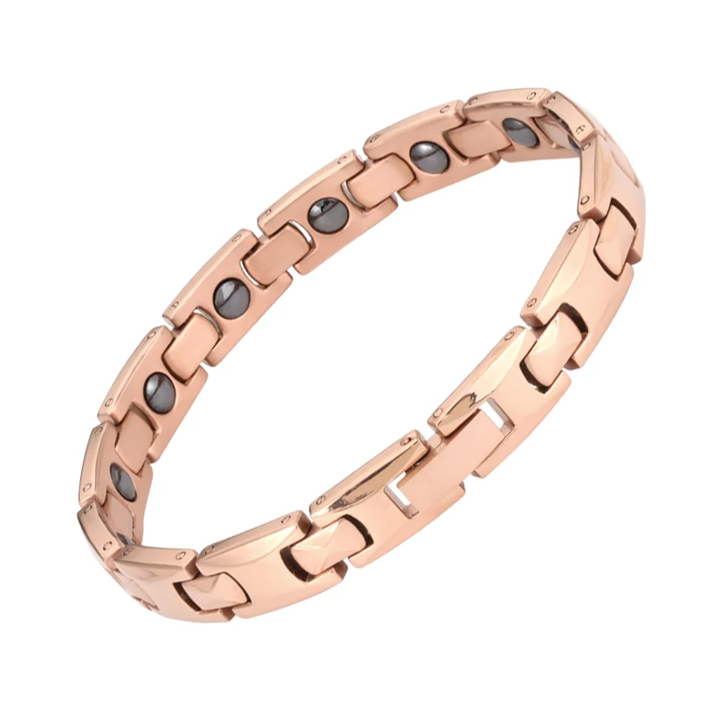 

2019 fashion pyramid anniversary jewelry woman Charm designer Bangles rose gold color 18.5cm magnetic bracelets for women