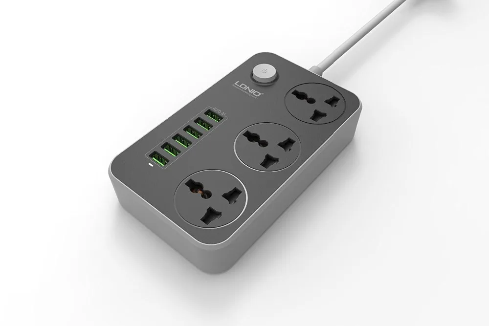

Original LDNIO Power Strip Socket with 6 USB Standard Extension Socket Plug Multifunctional Smart Power Strip Home Electronics