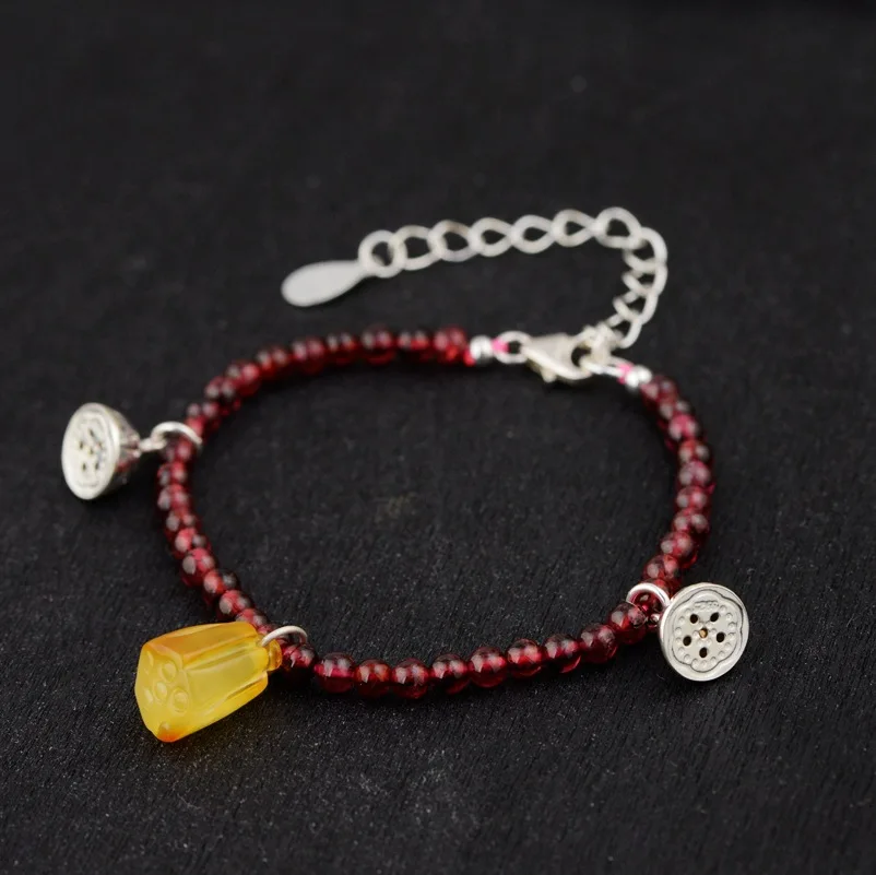 

2018 Sale Women Bracelet Kehribar Diy Female Hand String Beeswax Sterling Accessories Bracelet With Chains Summer New Product