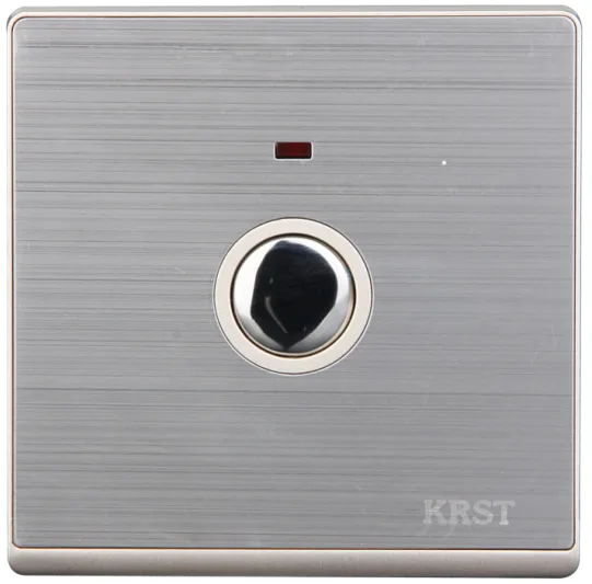 

Home Wall Switch Socket 86 Concealed Champagne Gold Stainless Steel Wire Drawing, LED Touch Delay Switch, PC 250V 10A