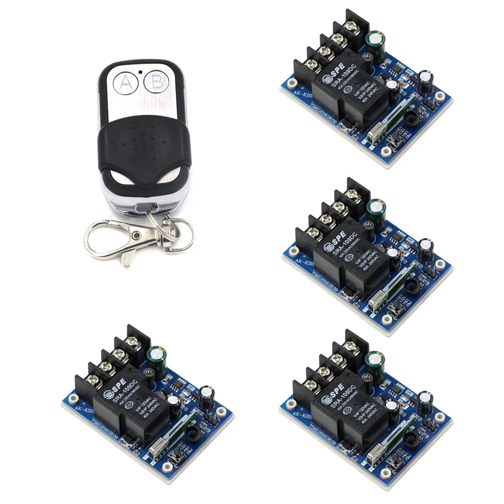 Wide Voltage DC 12V 24V 36V 48V 30 A 1 CH RF Wireless Remote Control Switch 4* Receiver & 1* Remote Controller 315/433Mhz Wide Voltage DC 12V 24V 36V 48V 30 A 1 CH RF Wireless Remote Control Switch 4* Receiver & 1* Remote Controller 315/433Mhz