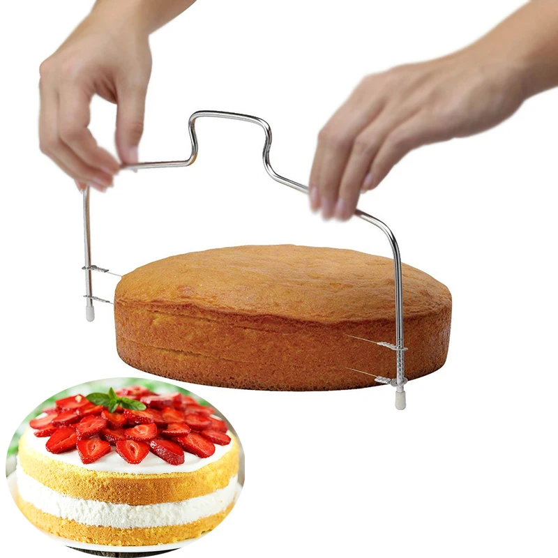 

1PC Stainless Steel Adjustable Wire Cake Cutter Slicer Leveler DIY Cake Baking Tools High Quality Kitchen Accessories