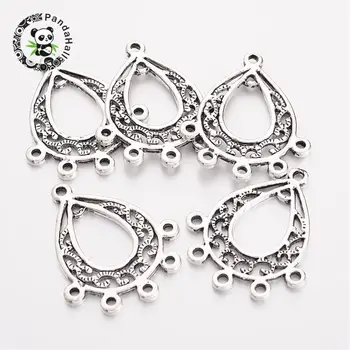 

Tibetan Style Alloy Chandelier Component Connectors, Lead Free, Cadmium Free and Nickel Free, Drop, Antique Silver, about 25mm