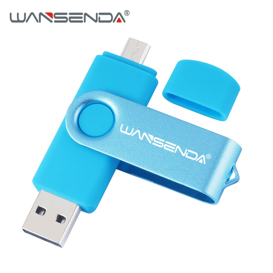 

New WANSENDA OTG USB Flash Drive cle Usb 2.0 Memory Stick 128GB OTG Pen Drive 32GB 64GB 256GB SmartPhone Pendrive Flash Disk