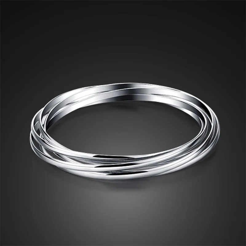 

NEW Fashion 925 sterling silver solid delicate Bracelet fashion delicate Multi circle Bracelet jewelry silver Valentine's Day