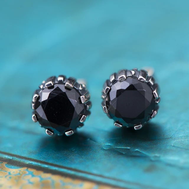 New Arrival 100 925 Sterling Silver Black Cz Stud Earrings For New Arrival 100 925 Sterling Silver Black Cz Stud Earrings For Women Female Men