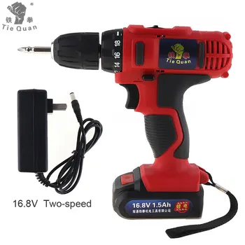 

AC 100 - 240V Cordless 12V / 16.8V Electric Drill / Screwdriver with 18 Gear Torque and Two-speed Adjustment Button