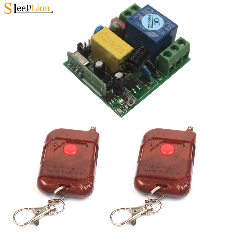 

Sleeplion 220V AC 10A Relay Receiver Transmitter Switch Light Lamp LED Remote Control Switch Receiver Module Receiver 315/433MHz