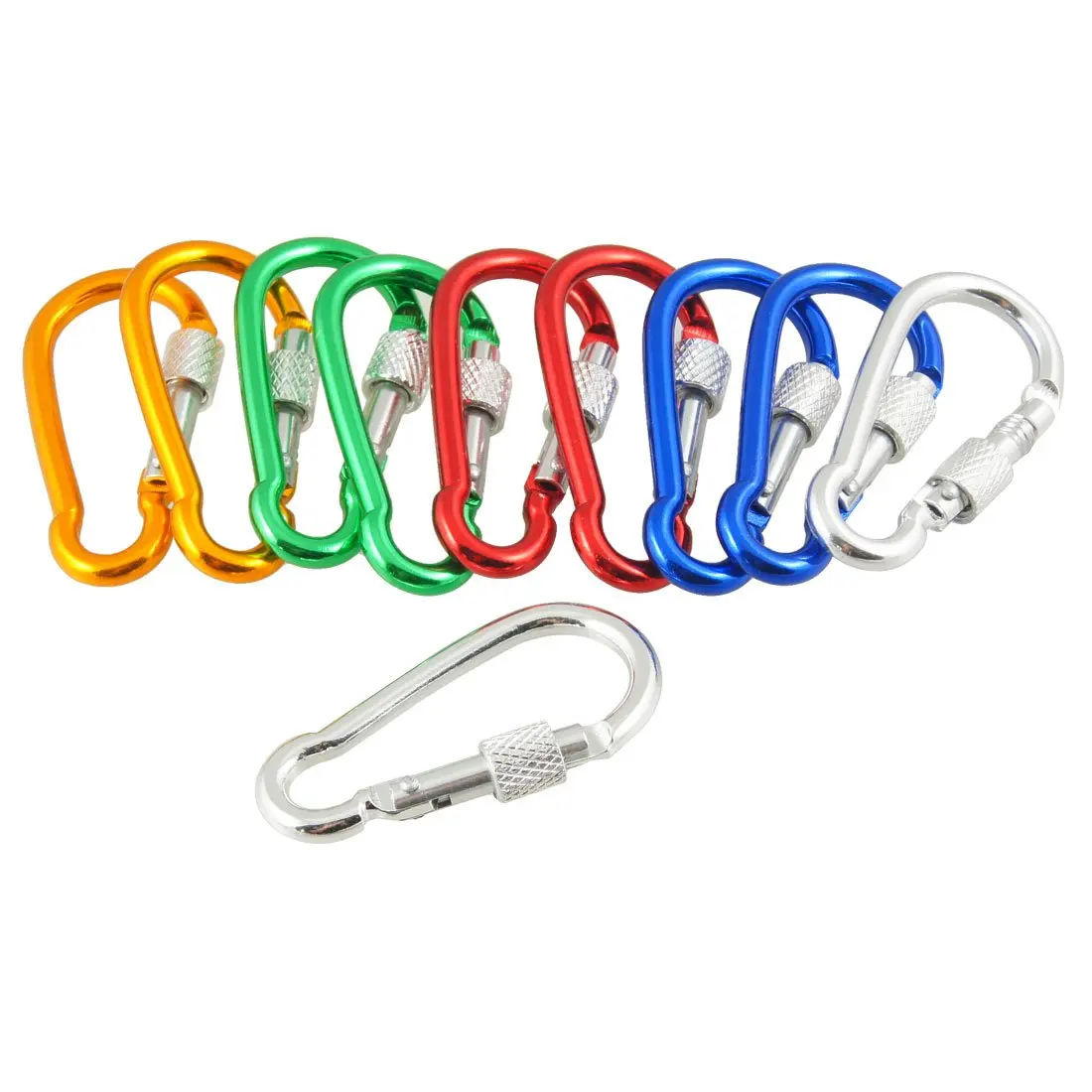 

PROMOTION!10Pcs Assorted Color Aluminum Alloy Carabiner Clip Hook Bottle Holders