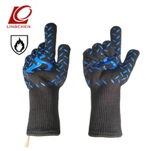 Класс арамидных термостойкие перчатки синий силиконовый огнезащитных и теплоизоляционных рукавицы для кемпинга Кухня