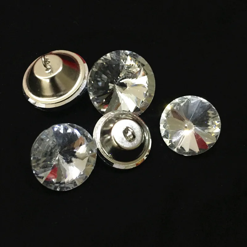 

50Pcs/lot Crystal Glass Buttons 22/25/30mm Sofa Industry Decoration Fileds Soft Crystal Button KTV Wall Decorative Buckle