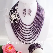 No-486 модный новейший Королевский голубой кристалл ожерелье комплект ювелирных изделий