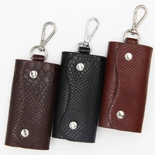 BISI GORO чехол для ключей со змеиным узором для женщин и мужчин, кожаный чехол для ключей haspr, держатель, модная Горячая Распродажа, одноцветная сумка-Органайзер с карманом