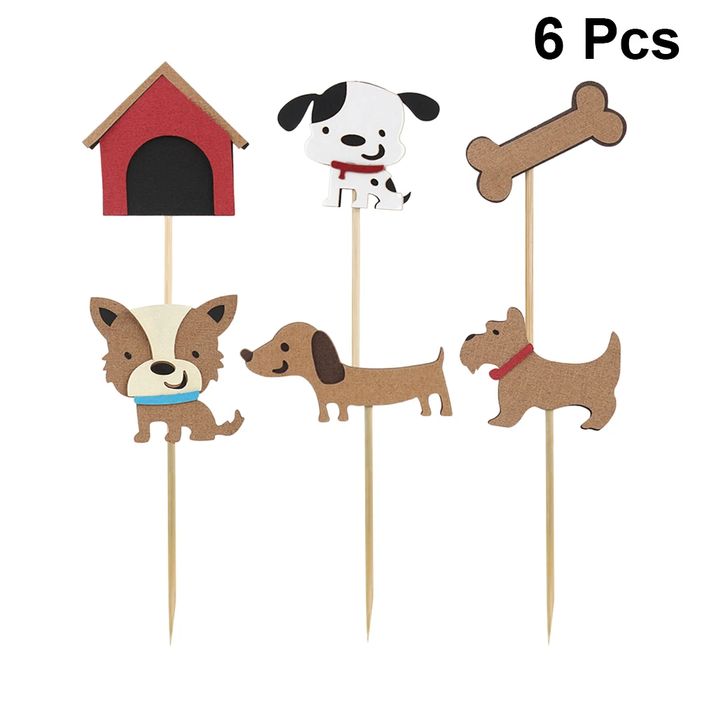 

6Pcs/Set Animal Themed Cake Toppers Colored Cake Fruit Picks Dessert Table Decorative Supplies Tableware For Birthday Party