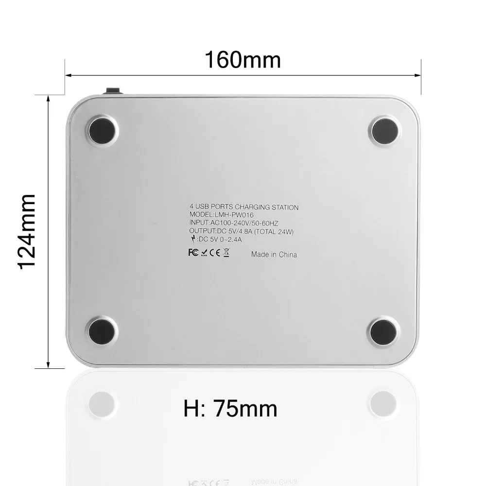 AIXXCO 4 порта 24 Вт 4.8A USB зарядная станция для iPhone X 8 7 iPad быстрая usb зарядная док-станция для samsung Xiaomi зарядное устройство для мобильного телефона