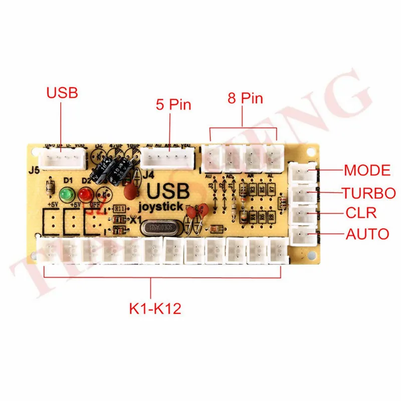 Сделай Сам игра плата управления Аркады MAME нулевой задержкой комплект USB к ПК Raspberry Pi с 2/4/8 способ Zippy джойстик и Happ стиль снегоступы