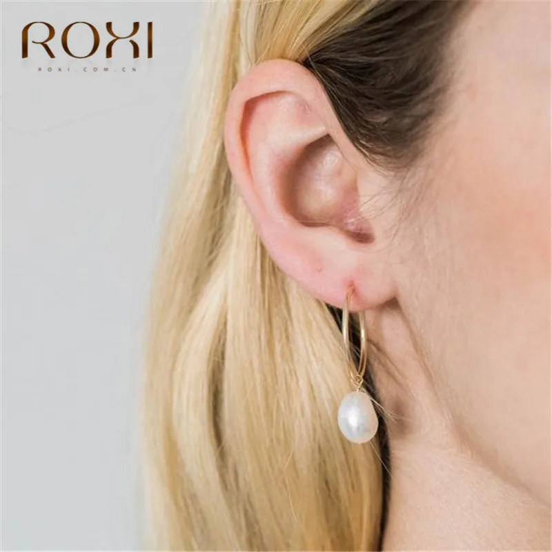 ROXI 2020 модные серьги кольца для женщин геометрические круглые петли настоящие из