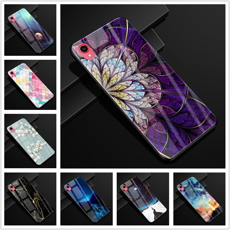 

For Vivo Y91i / Y91C Case 6.22'' Silicone Bumper Coque Hard PC Glass Back Cover Coque For Vivo Y91c Phone Cases