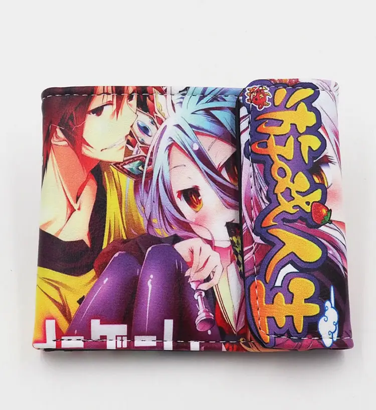 

Anime NO GAME NO LIFE Imanity Shiro Sora PU short wallet colorful printing Purse