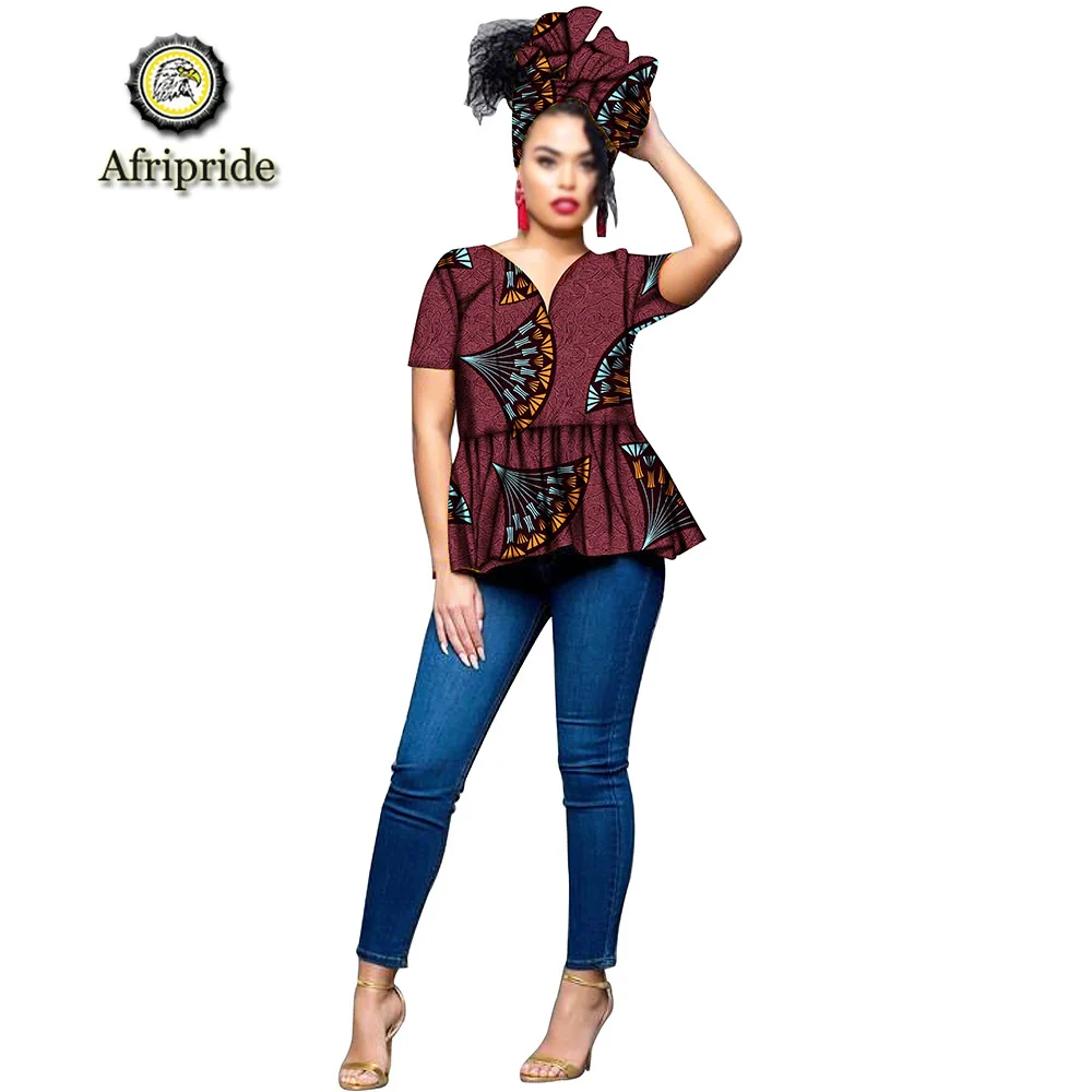 2019 AFRIPRIDE New African Print Elastic Bazin Baggy Rock Style Dashiki Famous coat For women with headscarf S1924001