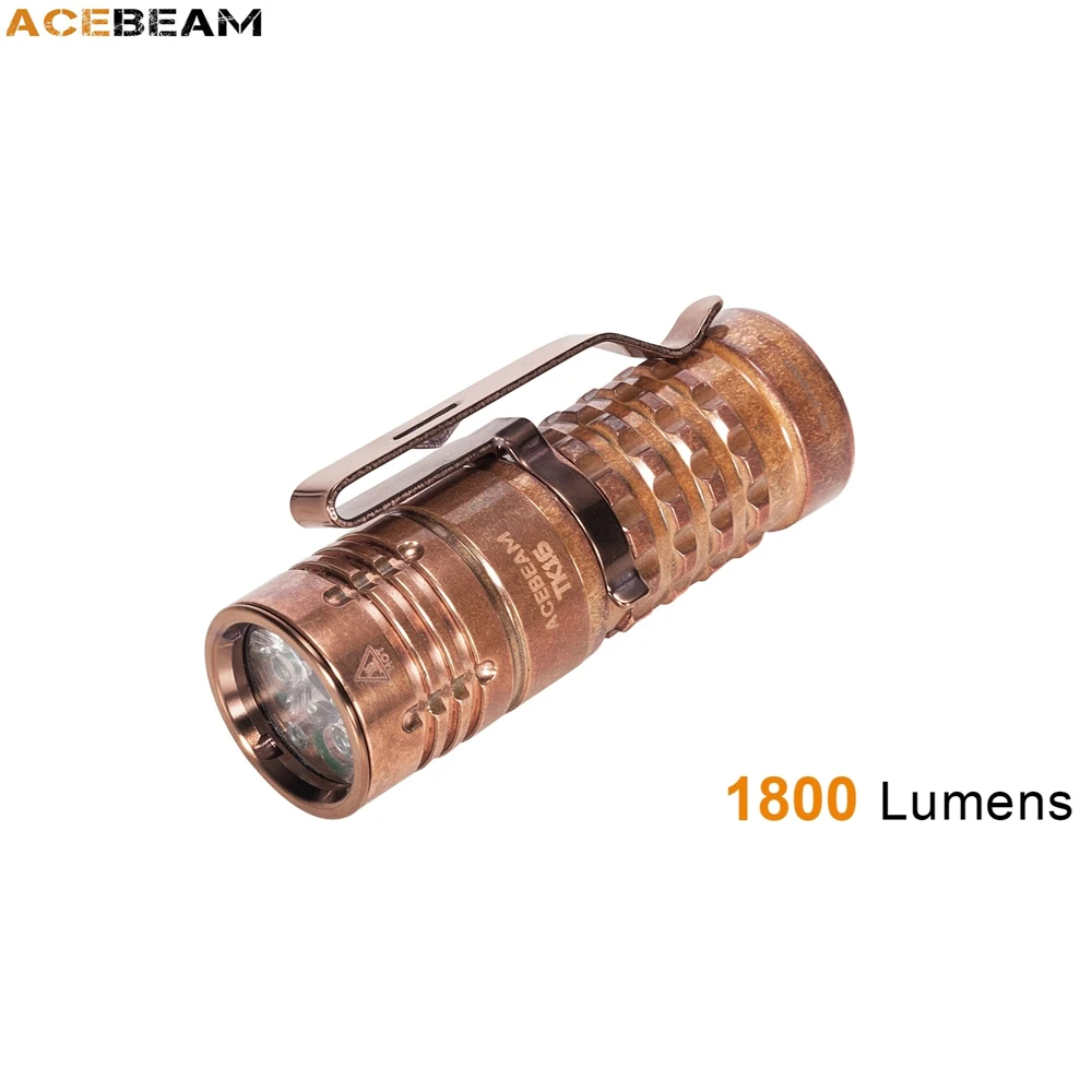 ACEBEAM TK16 CU Copper EDC Flashlight 3* LEDs max 1800 lumens beam