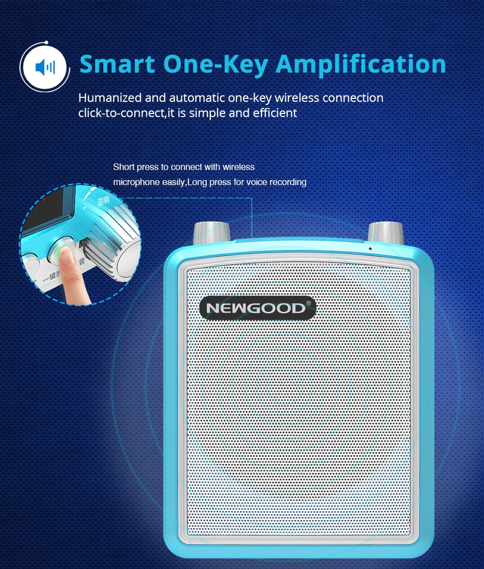 20W Portable Wireless Voice Amplifier Outdoor Speech Teach Speaker UHF Wireless Microphone Amplifier FM Radio Loudspeaker record (1)