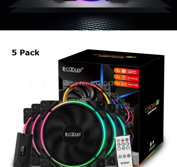 PcCooler 5/упаковка 120m RGB 12V 5V pc Вентилятор 4pin PWM тихий кулер для процессора жидкостный кулер 12 СМ Компьютер охлаждающий вентилятор с контроллером