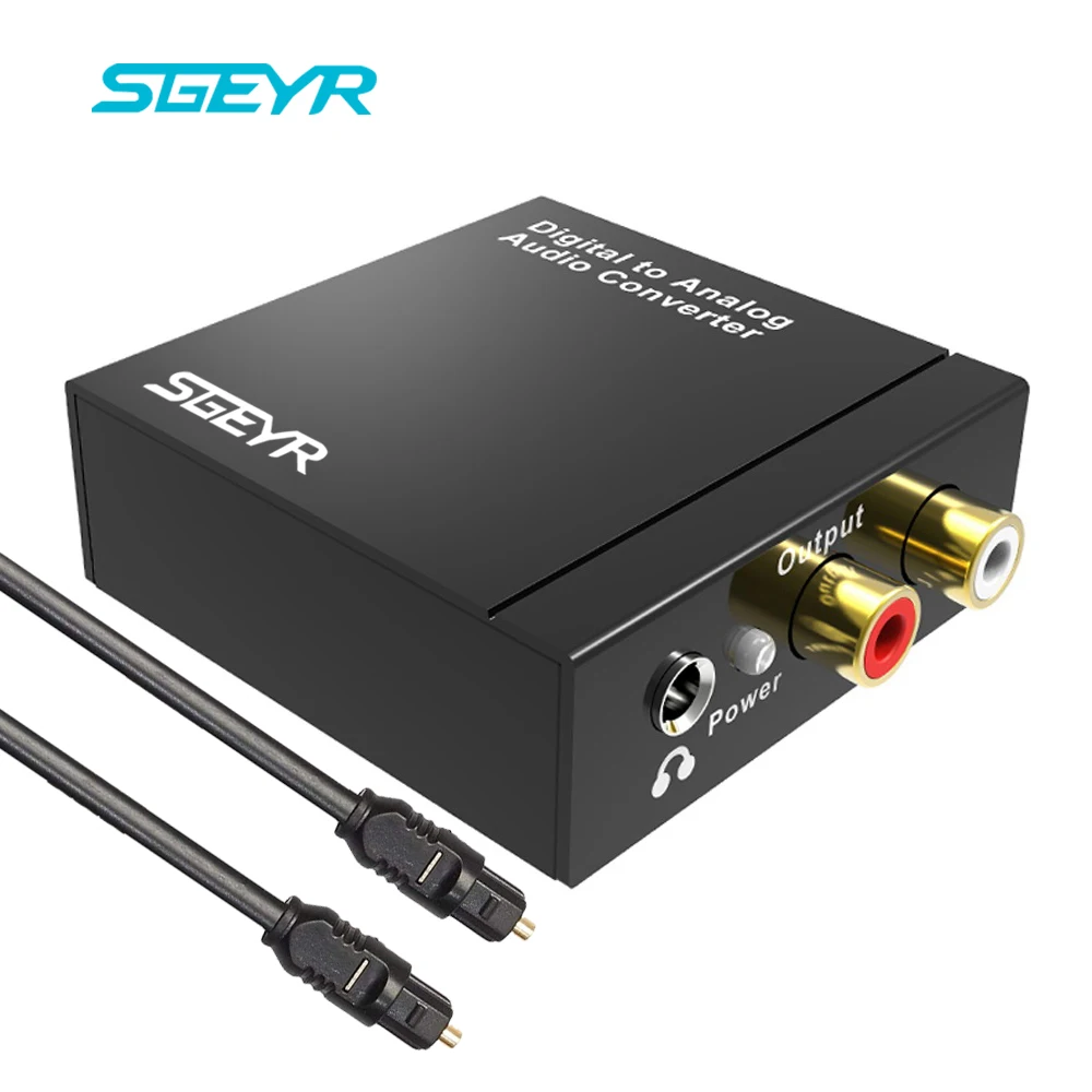 SGEYR Digital Optical Toslink Coaxial to Analog Converter 3.5mm Jack