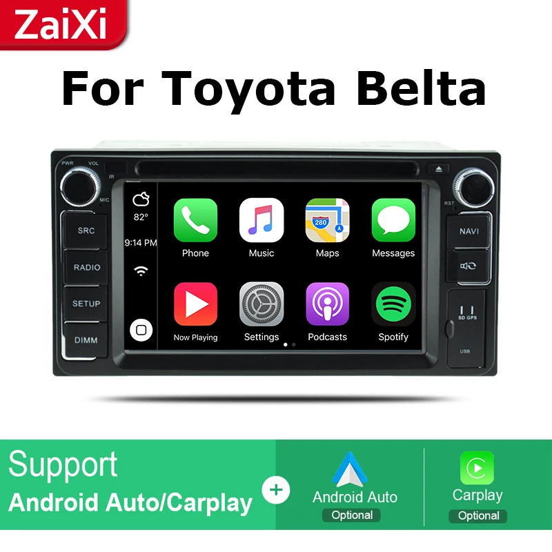 Cheap ZaiXi 2Din For Toyota Belta Limo Vois Yaris 2005~2013 Car Android Radio Multimedia Player GPS Navigation IPS Screen HiFi WiFi 3