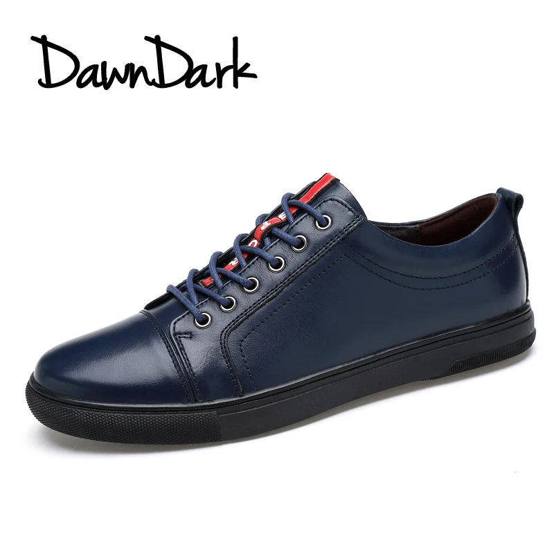 

Genuine Leather Shoes for Men Lace Up Male Fashion Walking Flats Sneakers Black White Man Casual Shoes Plus Size