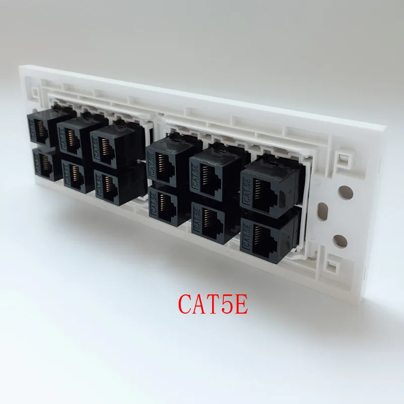 CAT5E CAT6 RJ45 Женский и гнездовой разъем 12 штекеров расширитель разъем порт 118 Тип панельный выход - Цвет: CAT5E