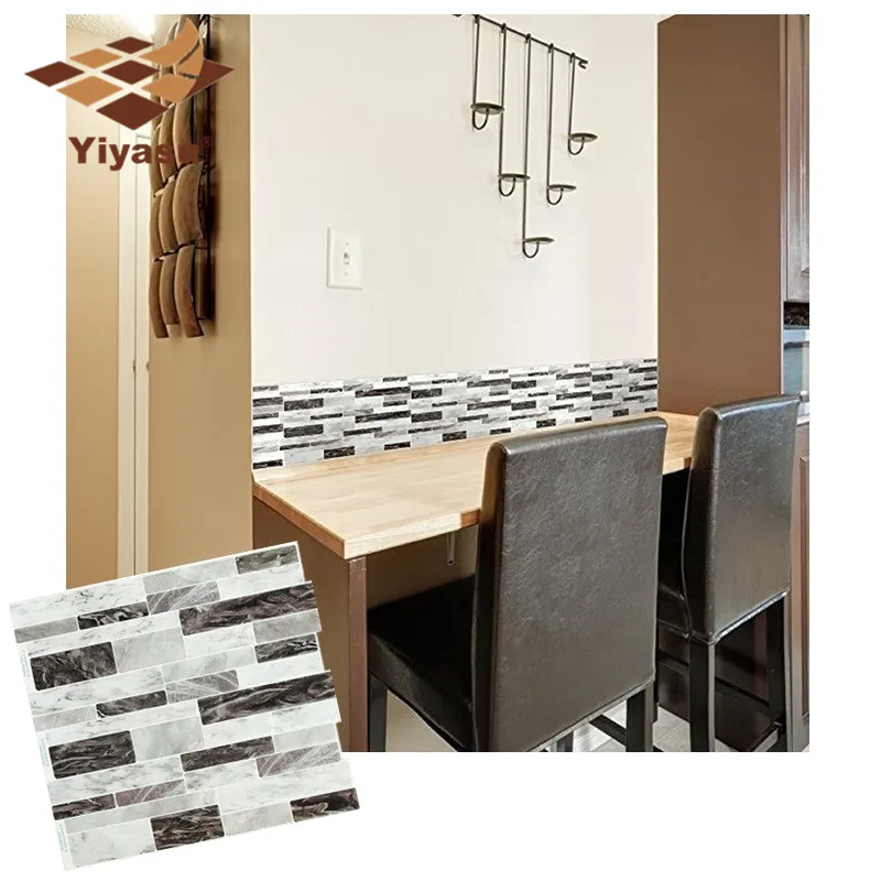 

Self Adhesive Mosaic Tile Dark Sky Marble Oblong Wall decal Sticker DIY Kitchen Bathroom Home Decor Vinyl