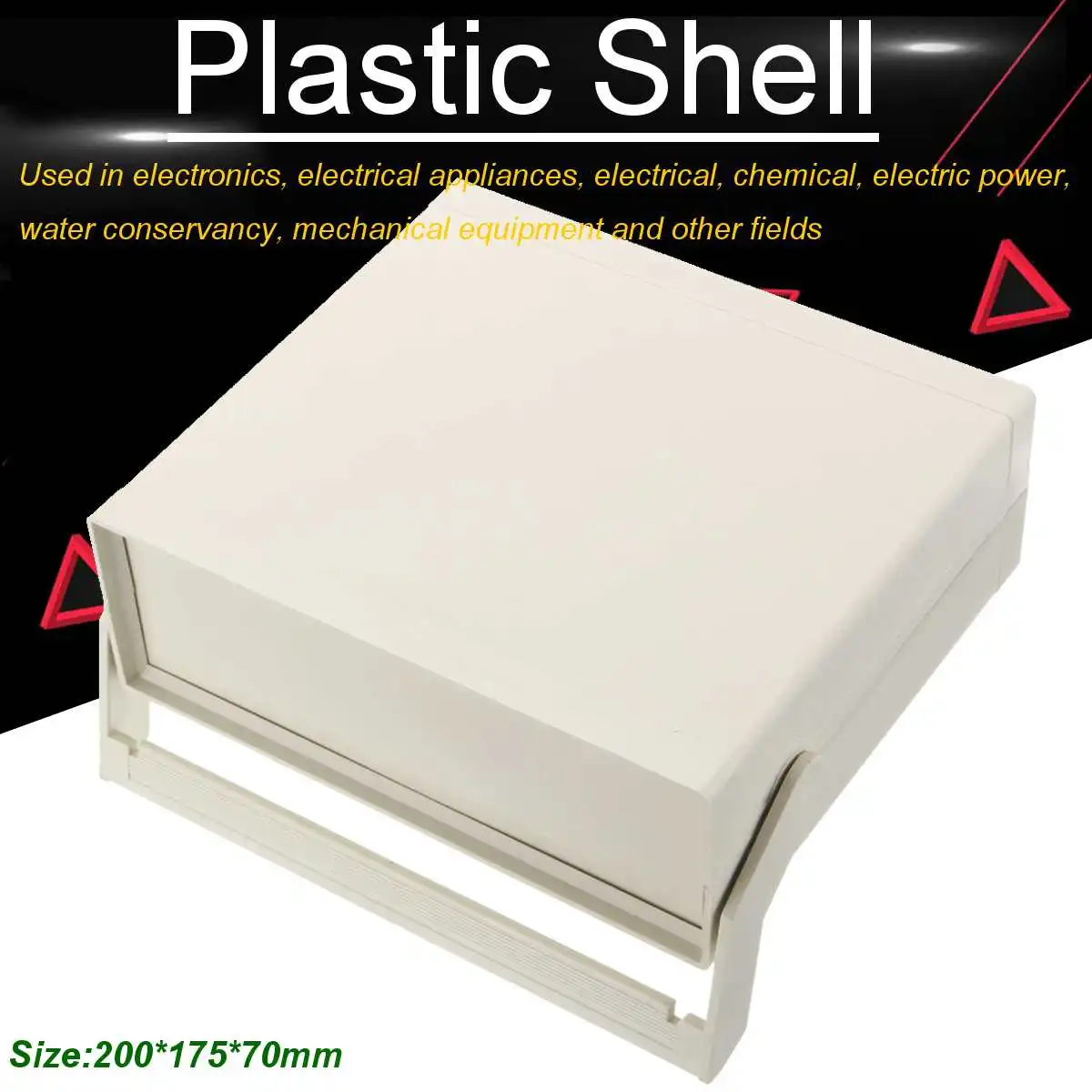 

200x175x70mm White Electronic Plastic Project Box Shell Waterproof Enclosure Instrument Case With Handle DIY Electrical Supplies