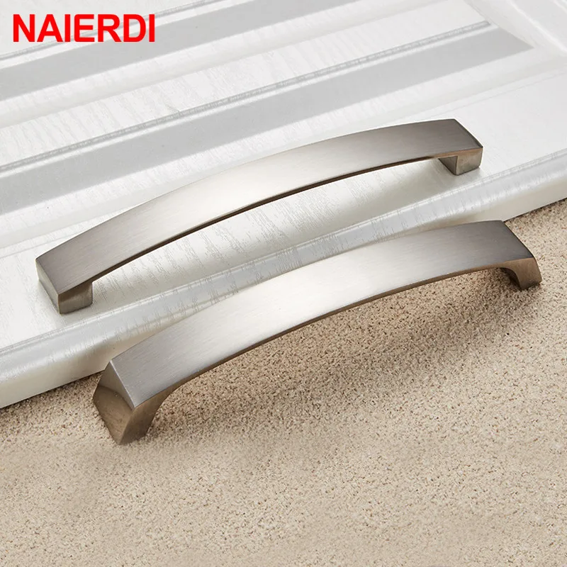 

NAIERDI Aluminum Drawer Pulls Modern Style Cabinet Pulls Knobs Door Kitchen Handles Furniture Hardware Wardrobe Cupboard Handle