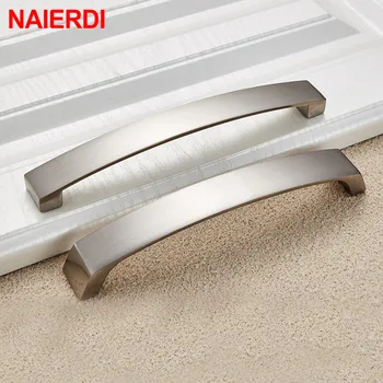 NAIERDI Aluminum Drawer Pulls Modern Style Cabinet Pulls Knobs Door Kitchen Handles Furniture Hardware Wardrobe Cupboard Handle