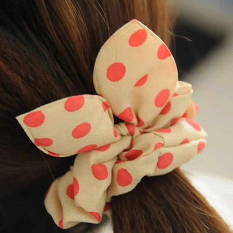 

Ponytail Fix Elastic Hair Band Hair Accessories Fabric Rabbit Ear 24 colors available