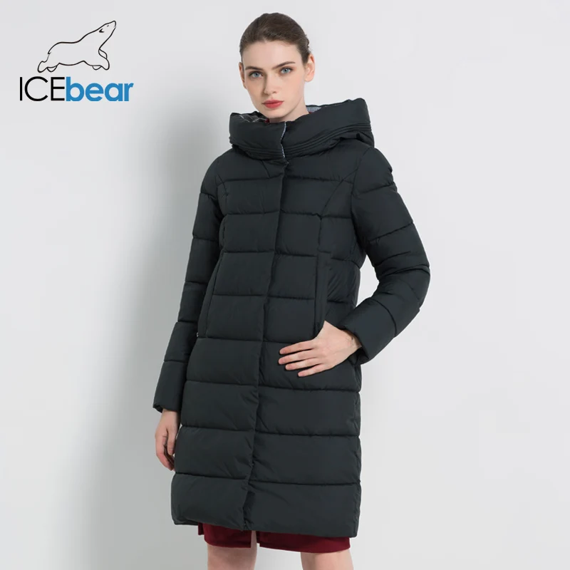 ICEbear New Winter Women's Coat Thick Warm Female Cotton Coat Female Hooded Jacket High Quality Women's Jacket GWD18259I