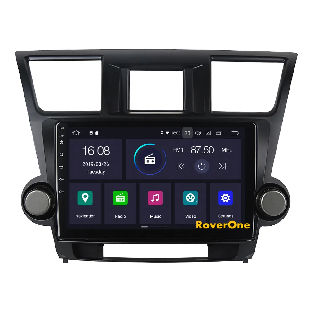 Excellent RoverOne For Toyota Highlander Kluger 2009 - 2013 Android 9.0 Autoradio Car Multimedia Player GPS Navigation Head Unit NO DVD 5