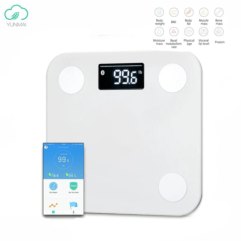 

YUNMAI Mini Smart Weight Body Scale Digital Balance BMI Bluetooth Support IOS & Android Bathroom Scale International Version