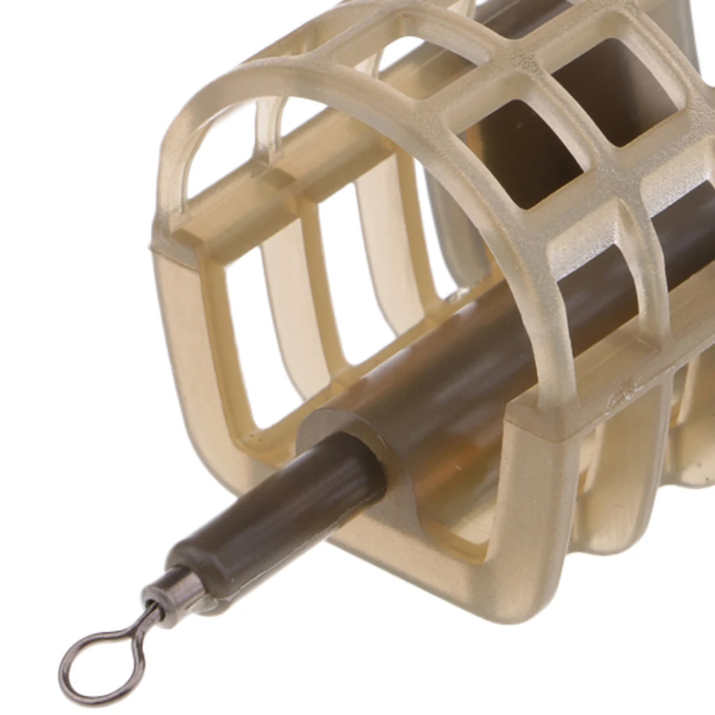 30g Plastic In Line Pellet Feeder Coarse Fishing Feeders Bait Cage Lure Holder Basket S/L Two Sides