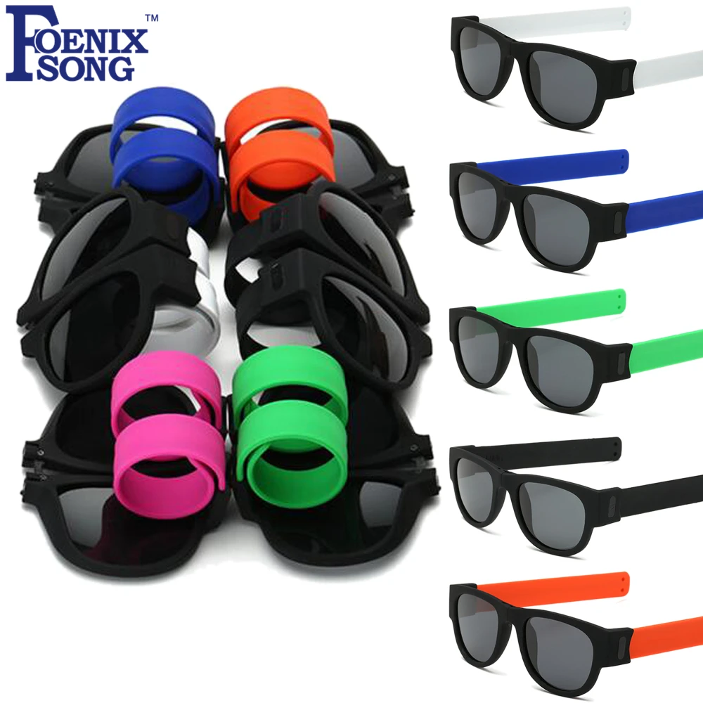 

FOENIXSONG Polarized Sunglasses Men Women New Unisex UV400 Mirrored Lens Folding Frame Sun Glasses Oculos de sol Kids