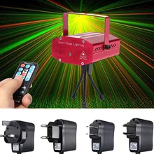Mini Auto/Voice Xmas DJ Disco Party LED Laser Stage Remote Light Lamp Projector