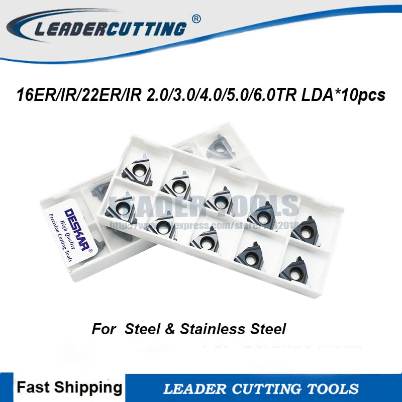 10PCS 16ER AG60 LDA Carbide Threading inserts DESKAR For Steel//Stainless Steel