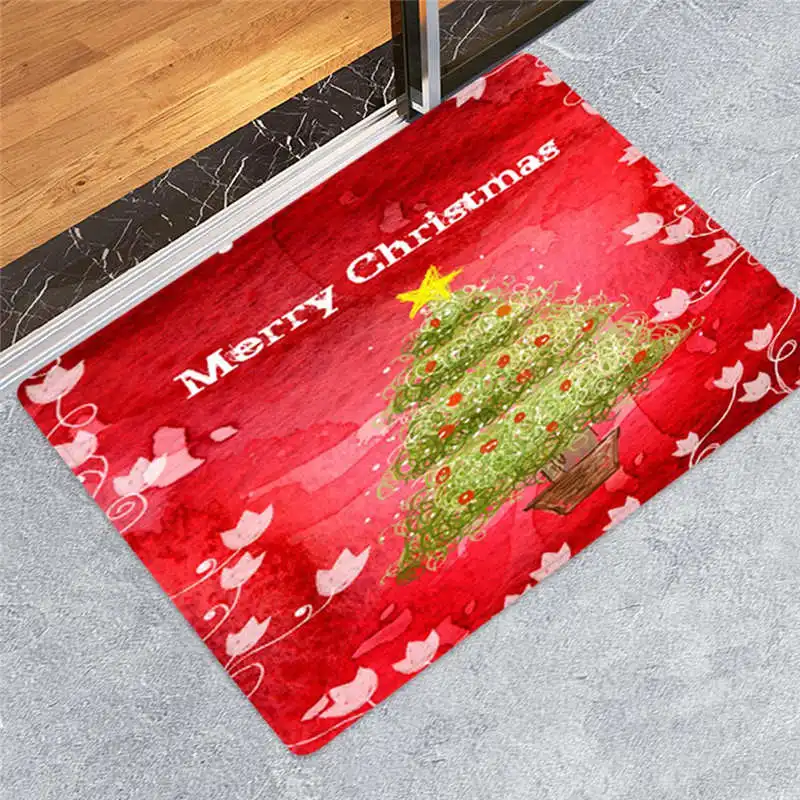 Merry Christmas Welcome Doormats Indoor Home Carpets Decor 40x60CM removable decor solution good slip resistance #2n21 (14)