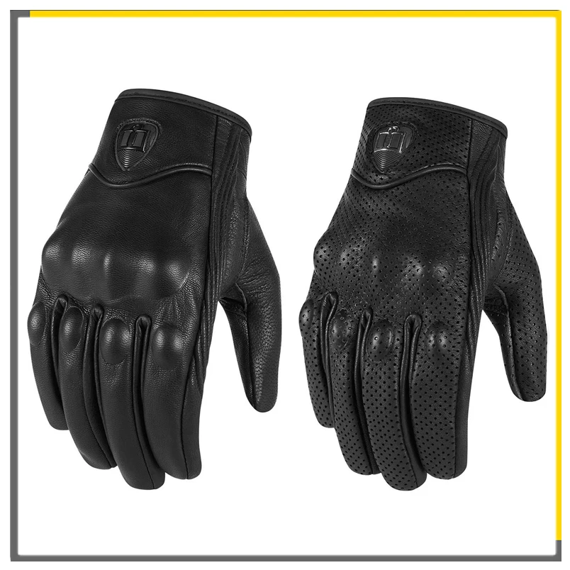 

Motorcycle Street Riding leather gloves Icon Pursuit full finger men waterproof Gloves touch screen racing breathable glove