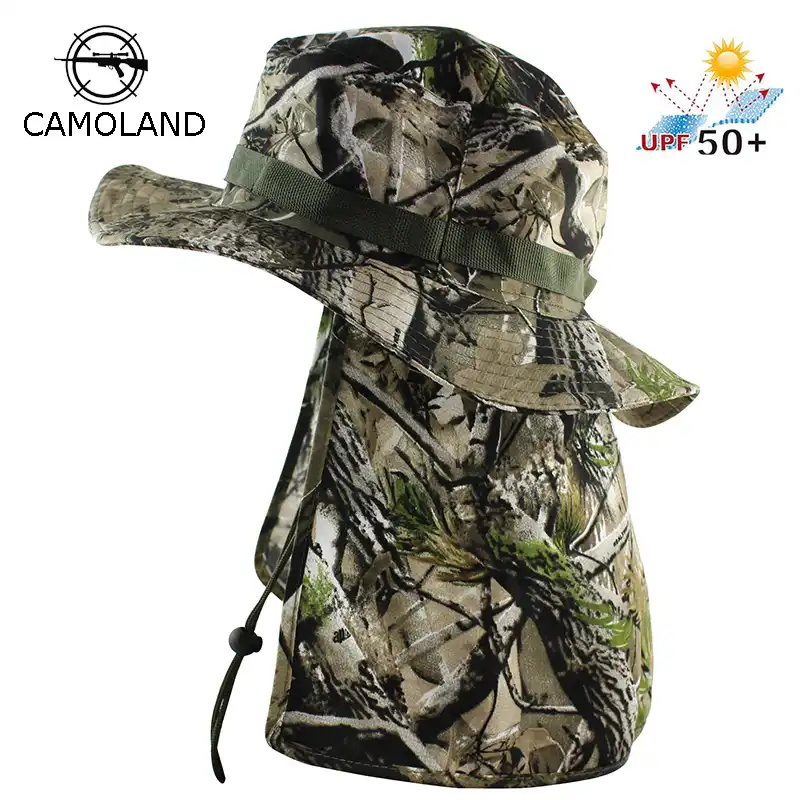 camo boonie hat with neck flap