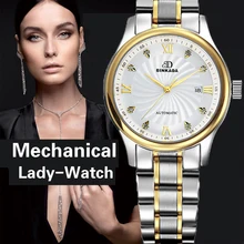 Genuine Swiss BINKADA Women automatic mechanical Watch self-wind sapphire watch ladies fashion business female waterproof Watch