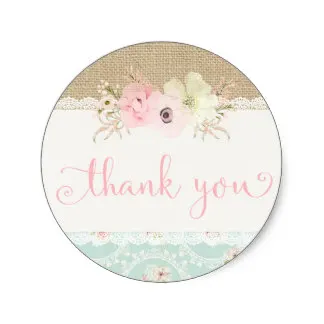 3.8cm Shabby Chic Thank You Stickers | Дом и сад