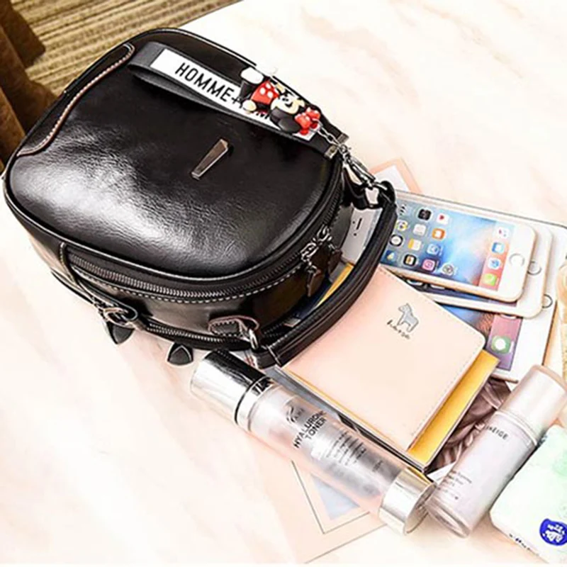 Luoqi Mochila Vintage mujer bolsas de la Escuela de moda Mini mochilas de Mochila de cuero de las mujeres bolsos de hombro Mochila 2018 Luoqi Mochila Vintage mujer bolsas de la Escuela de moda Mini mochilas de Mochila de cuero de las mujeres bolsos de hombro Mochila 2018