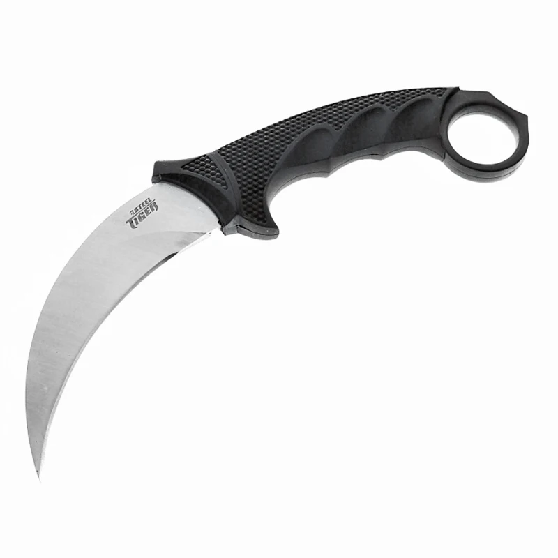 DuoClang нож из холодной стали Karambit из AUS-8A стали, тигровый Кратон и гривори с ручкой, ножи для выживания в пустыне CS GO